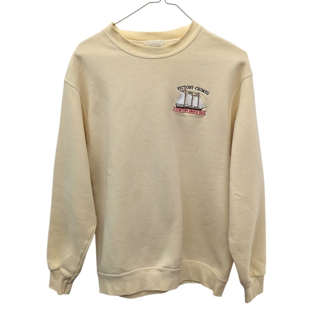 Lee Heavyweight Yellow Victory Chimes Schooner Sail Crewneck Sweatshirt Small S